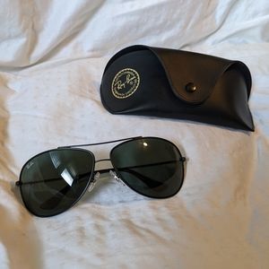 Ray-Ban RB3293 black frame black lens cockpit aviator sunglasses